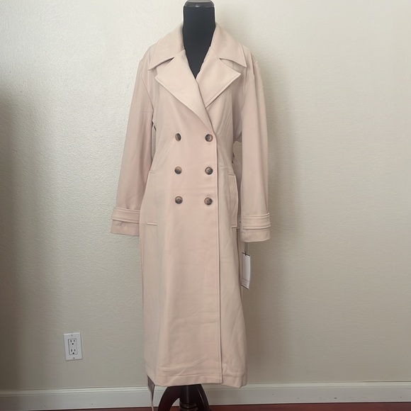 New Beware Bagatelle Collection Beige Tan Natural Trench Coat - Picture 4 of 17